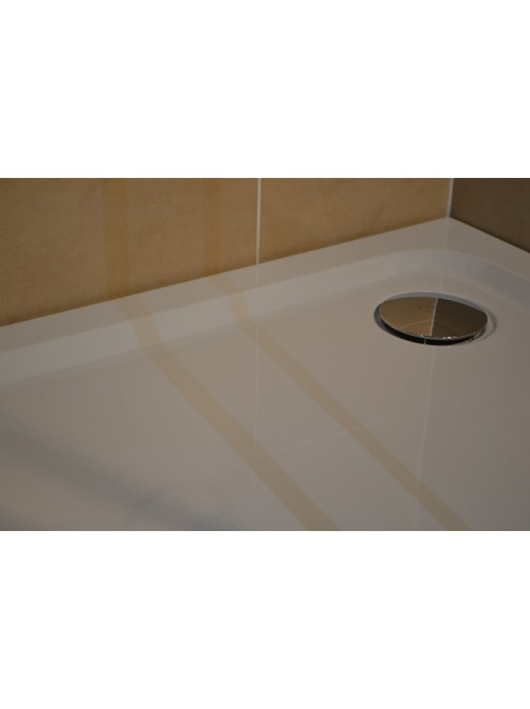 Diamond 35mm 1000 x 900 White Rectangle Stone Shower Tray with Corner